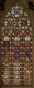 South Choir Window with Grisaille and the Prophets Jonah, Micah and Sophonias by French School